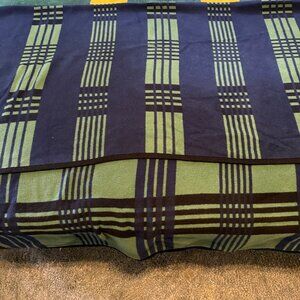 Ibena Blanket Throw Germany Cotton Acrylic Blue & Green Striped